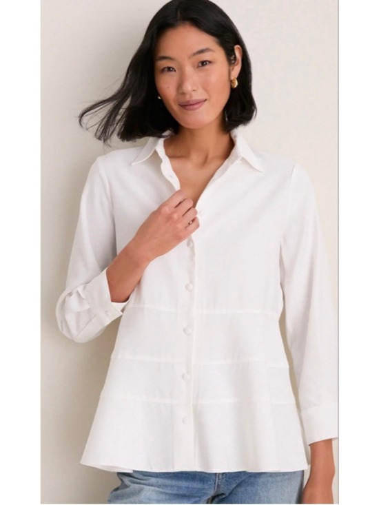 POMANDER PLACE Tops - NWT Tuckernuck POMANDER PLACE White Ashlen Blouse M 19in P to P